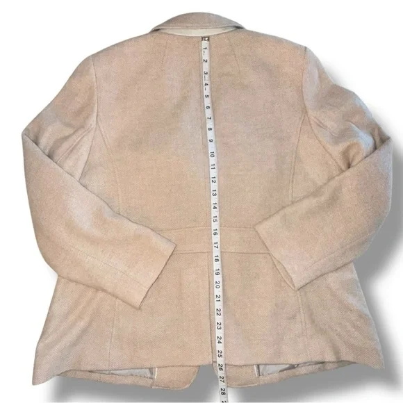 TALBOTS Classic Shetland Blazer - Bicolor Herringbone Oatmeal Women’s 18 - Picture 14 of 14